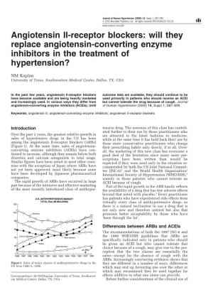 Angiotensin II-Receptor Blockers: Will They Replace Angiotensin-Converting Enzyme Inhibitors in the Treatment of Hypertension?