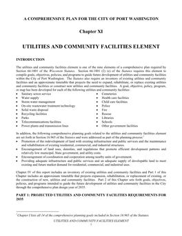 Utilities and Community Facilities Element