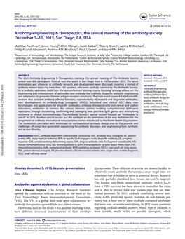 Antibody Engineering and Therapeutics, the Annual Meeting Of