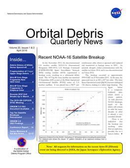 Orbital Debris Program Office Orbital Debris Quarterly News