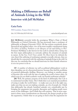 Interview with Jeff Mcmahan