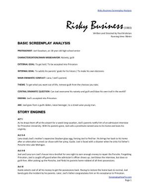 Risky Business Script Analysis