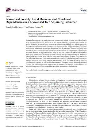 Local Domains and Non-Local Dependencies in a Lexicalised Tree Adjoining Grammar