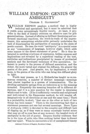 William Empson: Genius of Ambiguity Charles I