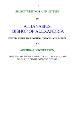 Athanasius Select Wr
