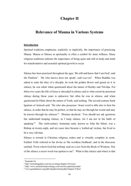 Chapter II Relevance of Mauna in Various Systems