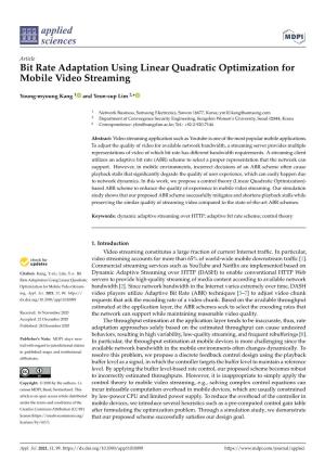 Bit Rate Adaptation Using Linear Quadratic Optimization for Mobile Video Streaming