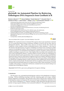 An Automated Pipeline for Retrieving Orthologous DNA Sequences from Genbank in R