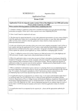 SCHEDULE 1 Regulation 2(2)(A) Application Form Form CA16