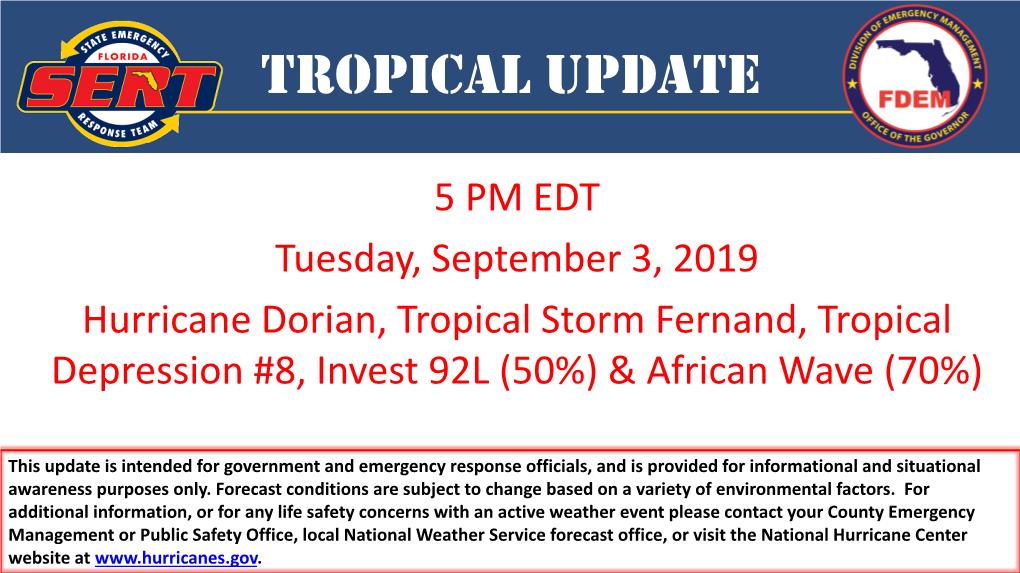 Tropics Update