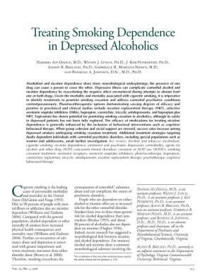 Treating Smoking Dependence in Depressed Alcoholics