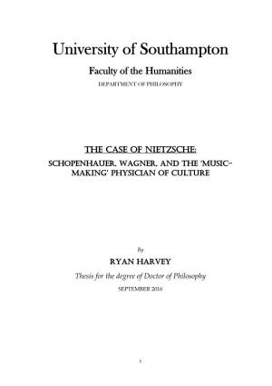 The Case of Nietzsche: Schopenhauer, Wagner, and the 'Music-Making