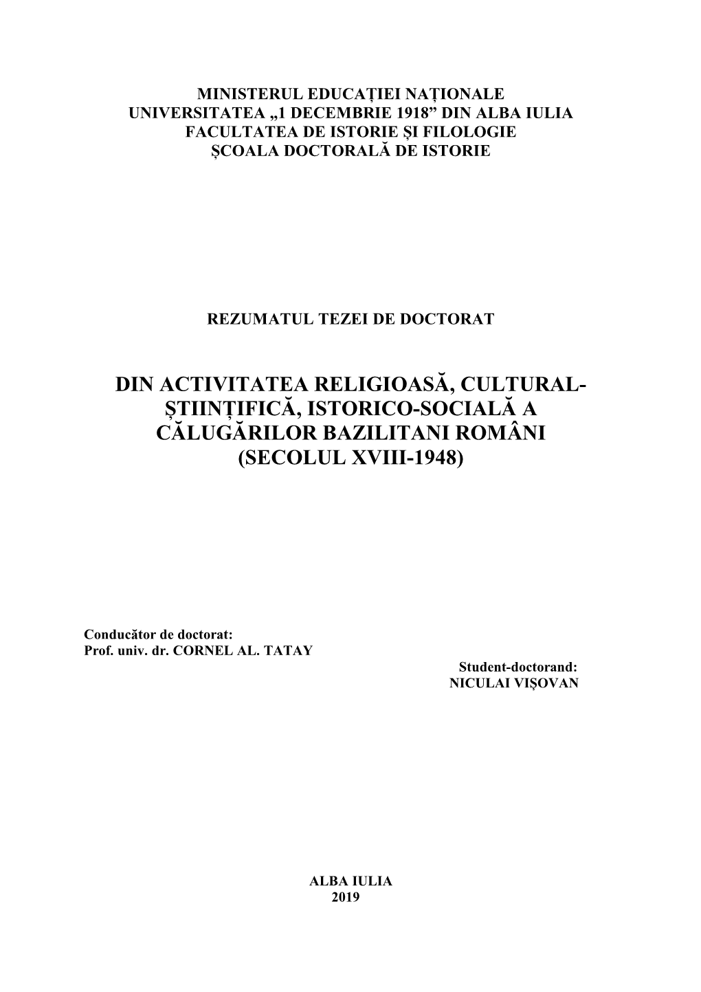 Rezumat Tezã De Dr Viºovan N Fãrã Bibliografie