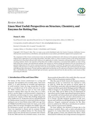 Perspectives on Structure, Chemistry, and Enzymes for Retting Flax