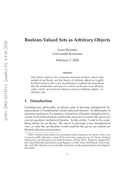 Boolean-Valued Sets As Arbitrary Objects
