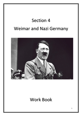 Section 4 Weimar and Nazi Germany Work Book