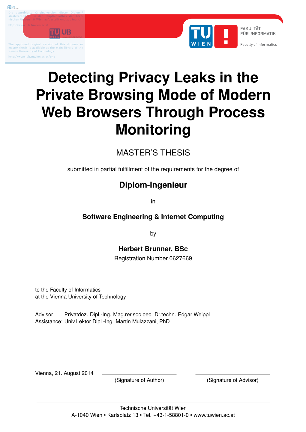 Detecting Privacy Leaks in the Private Browsing Mode of Modern Web Browsers Through Process Monitoring