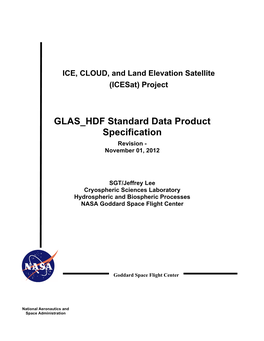 GLAS HDF Standard Data Product Specification Revision - November 01, 2012