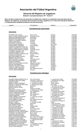 Boletin Jugadores 15-2017