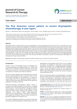 The First American Cancer Patient to Receive Dicycloplatin Chemotherapy: a Case Report