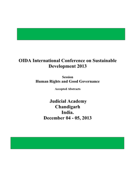 OIDA International Conference on Sustainable Development 2013