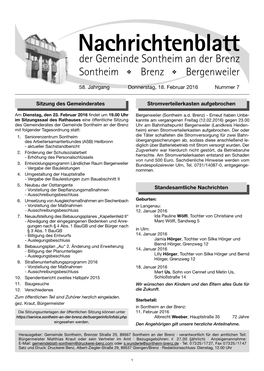 Nachrichtenblatt Sontheim - KW 7-2016 Umbruch.Qxp 17.02.16 16:07 Seite 1