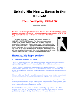 Unholy Hip Hop ... Satan in the Church!