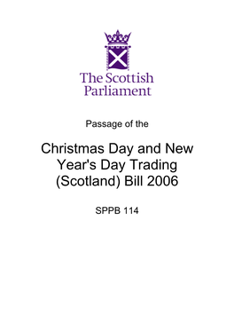 Christmas Day and New Year's Day Trading (Scotland) Bill 2006