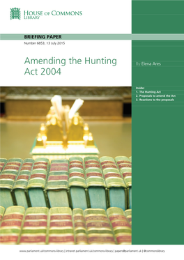 Amending the Hunting Act 2004