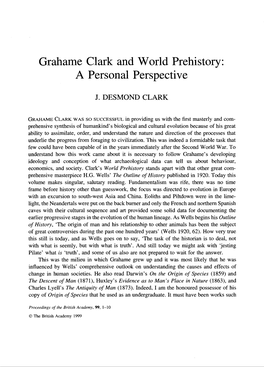 Grahame Clark and World Prehistory: a Personal Perspective