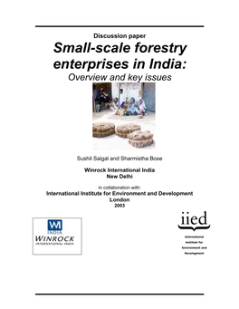 Small-Scale Forestry Enterprises in India: Overview and Key Issues