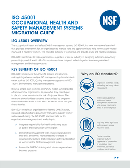 Iso 45001 Occupational Health and Safety Management Systems Migration Guide