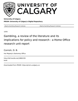 Gambling Research Institute Alberta Gambling Research Institute