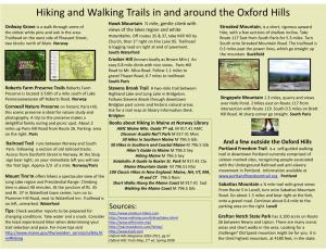 Hiking and Walking Trails in and Around the Oxford Hills