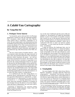 A Calabi-Yau Cartography by Yang-Hui He*