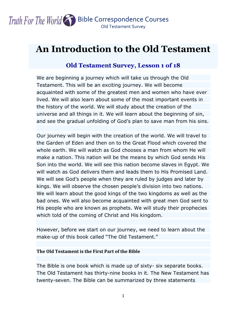 An Introduction to the Old Testament