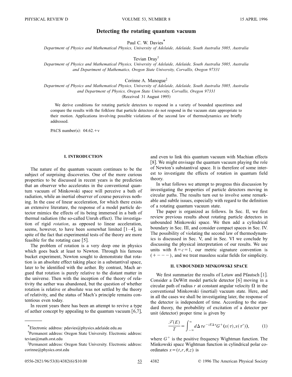 Detecting the Rotating Quantum Vacuum