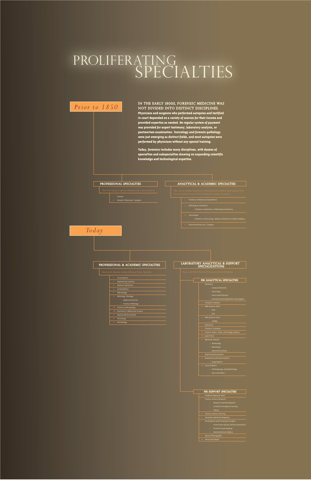 Forensic Specialties Chart