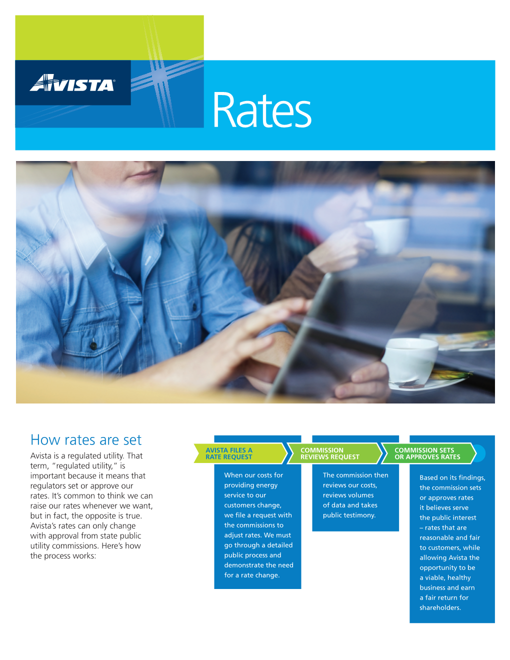 How Rates Are Set AVISTA FILES a COMMISSION COMMISSION SETS Avista Is a Regulated Utility