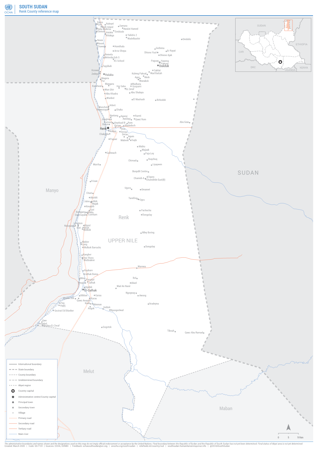 Ss 7101 Un Renk County Map