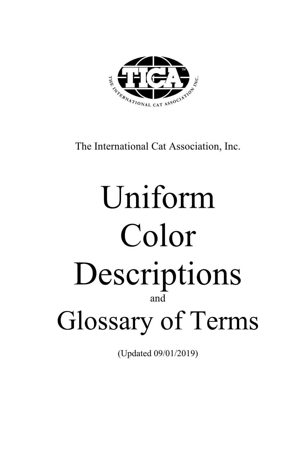 Uniform Color Descriptions and Glossary of Terms