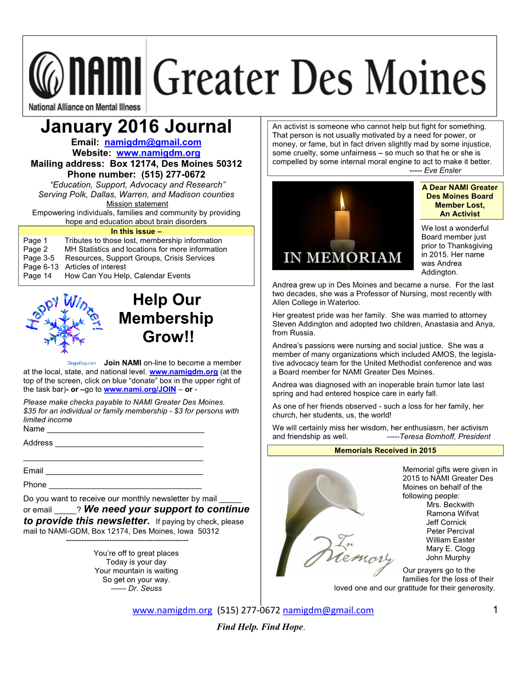 Nami – Greater Des Moines Affiliate and Support Group