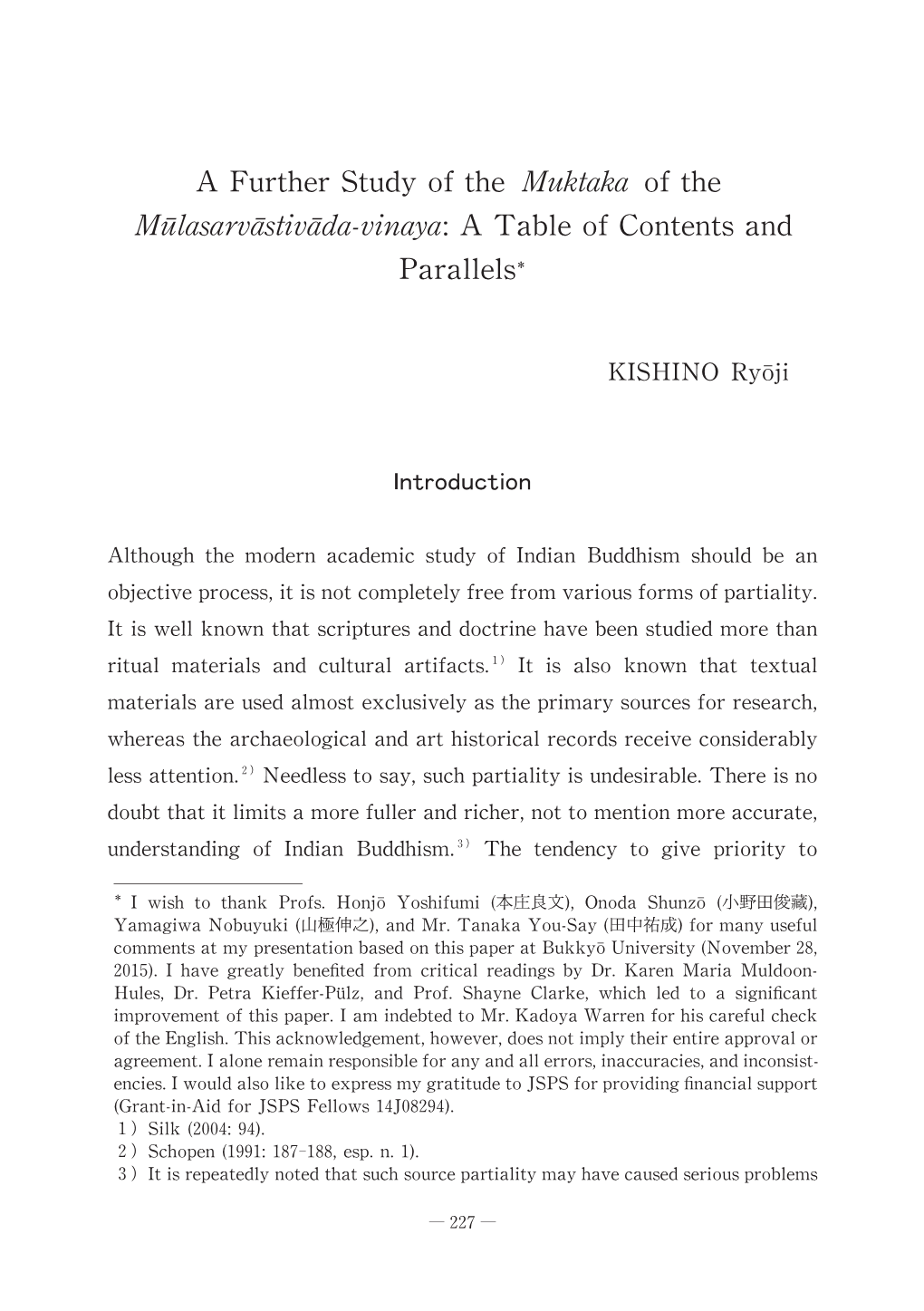 A Further Studyofthe Muktaka Ofthe Mulasarvastivada-Vinaya:A