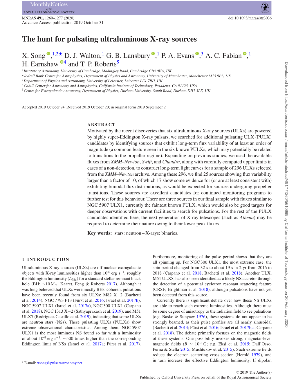 The Hunt for Pulsating Ultraluminous X-Ray Sources