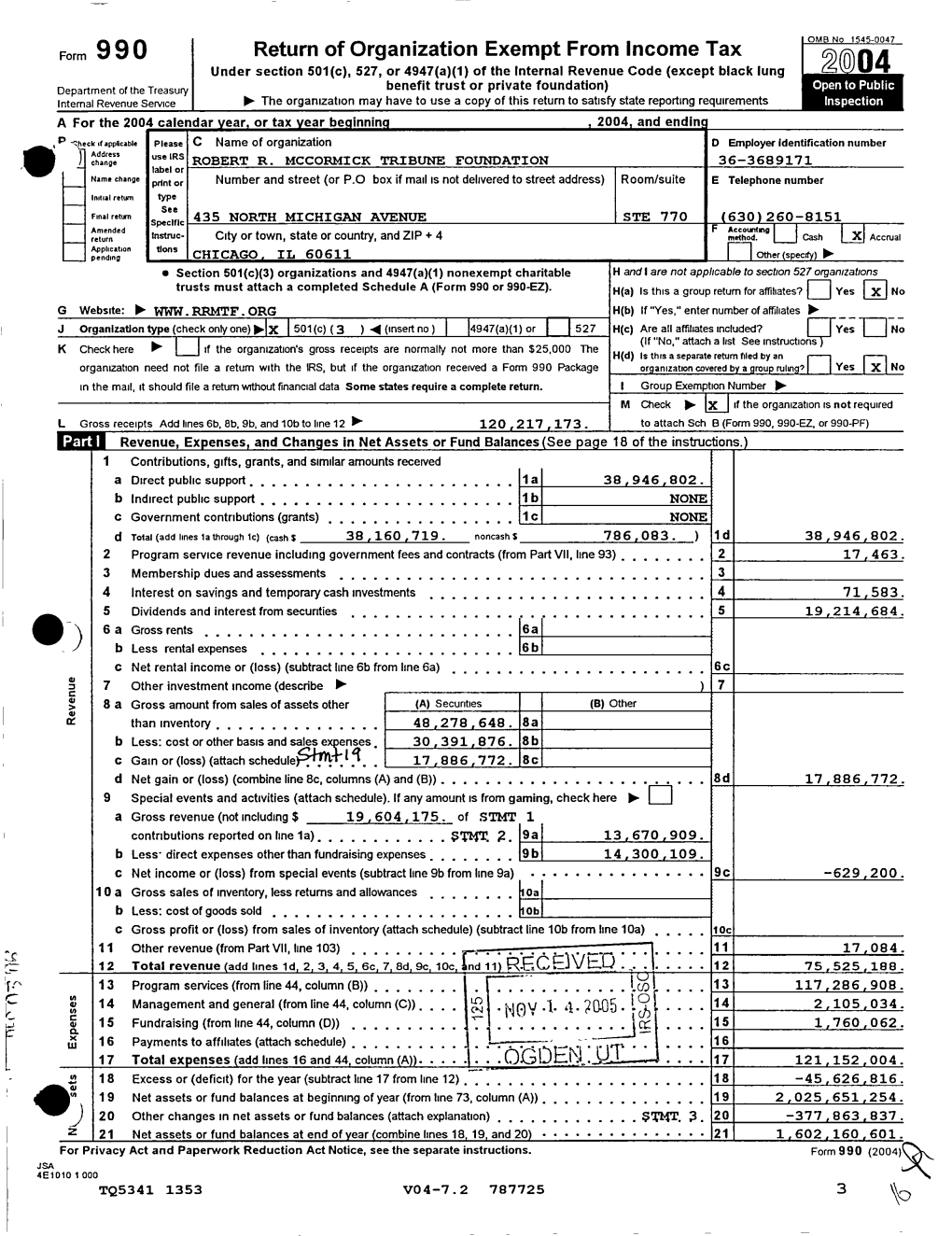 Return of Organization Exempt from Income