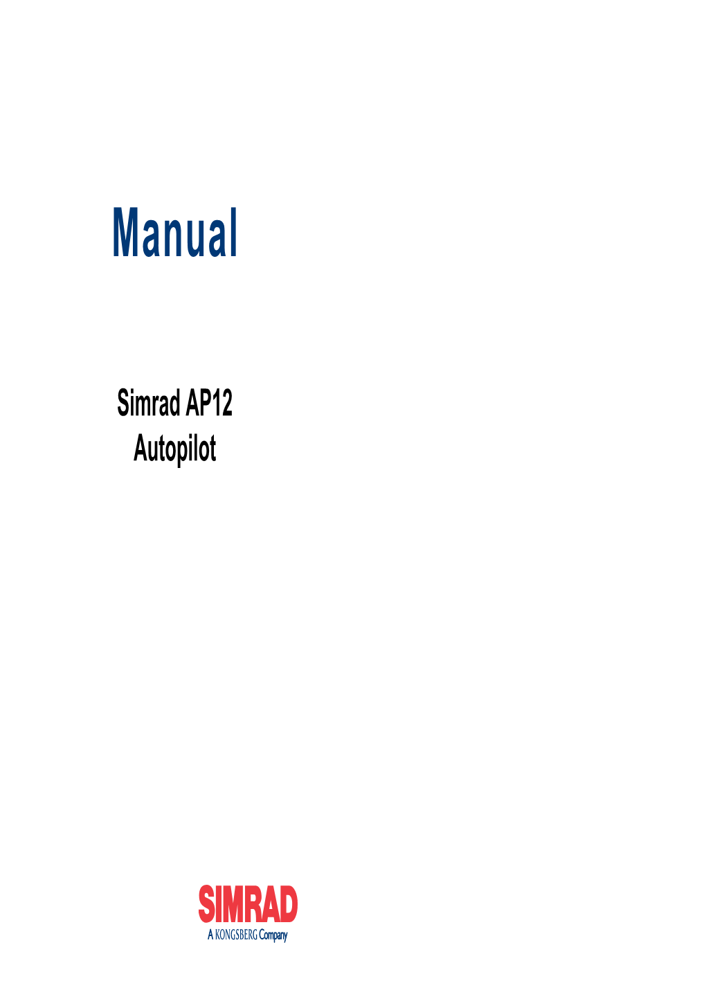 Simrad AP12 Autopilot E02894:SIM Issue 1.1