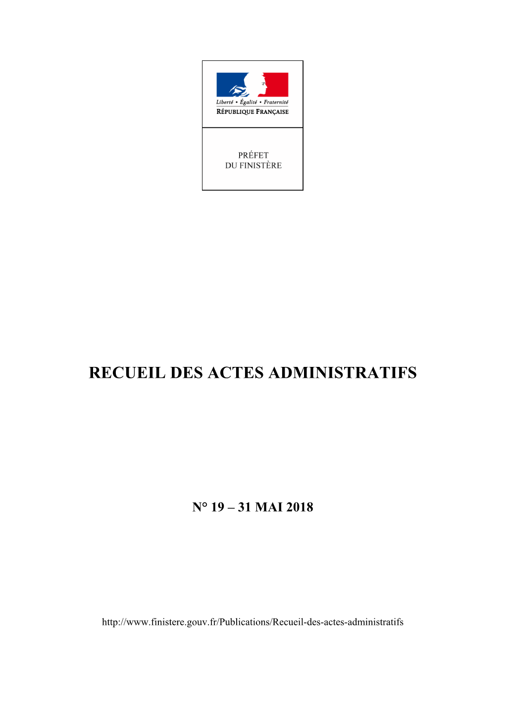 Recueil Des Actes Administratifs