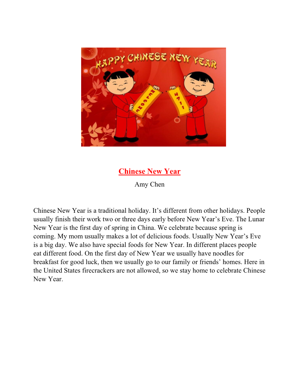 Chinese New Year Amy Chen