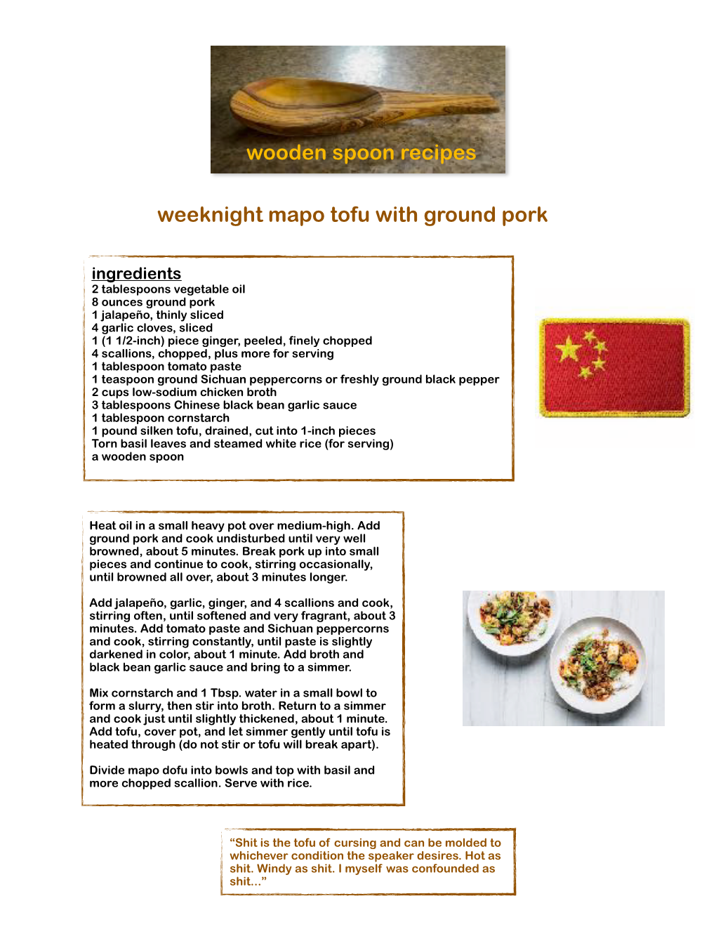Weeknight Mapo Tofu with Ground Pork