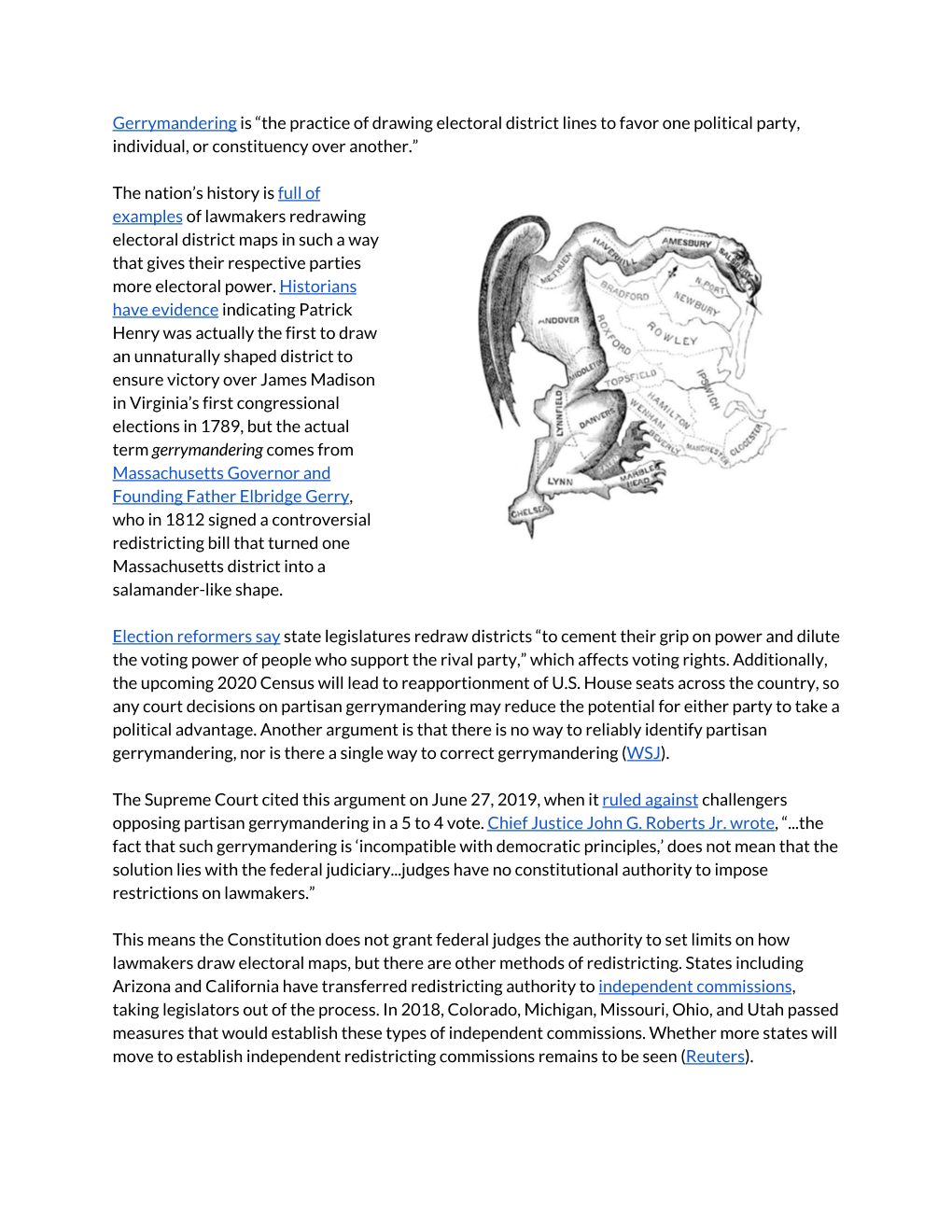 Gerrymandering​ Is “The Practice of Drawing Electoral District Lines to Favor One Political Party, Individual, Or Constitu